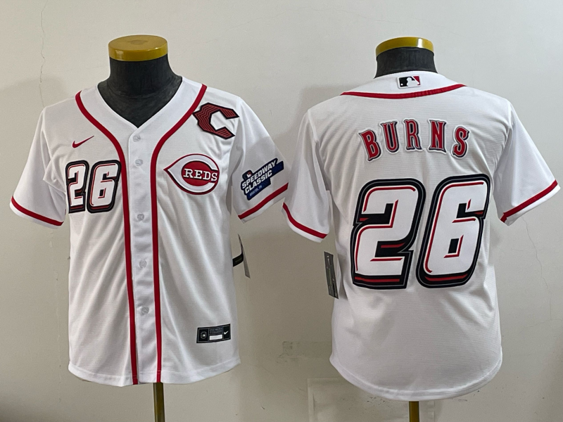 Youth Cincinnati Reds #26 Durns white Nike MLB 2025 Jersey 02->new york mets->MLB Jersey